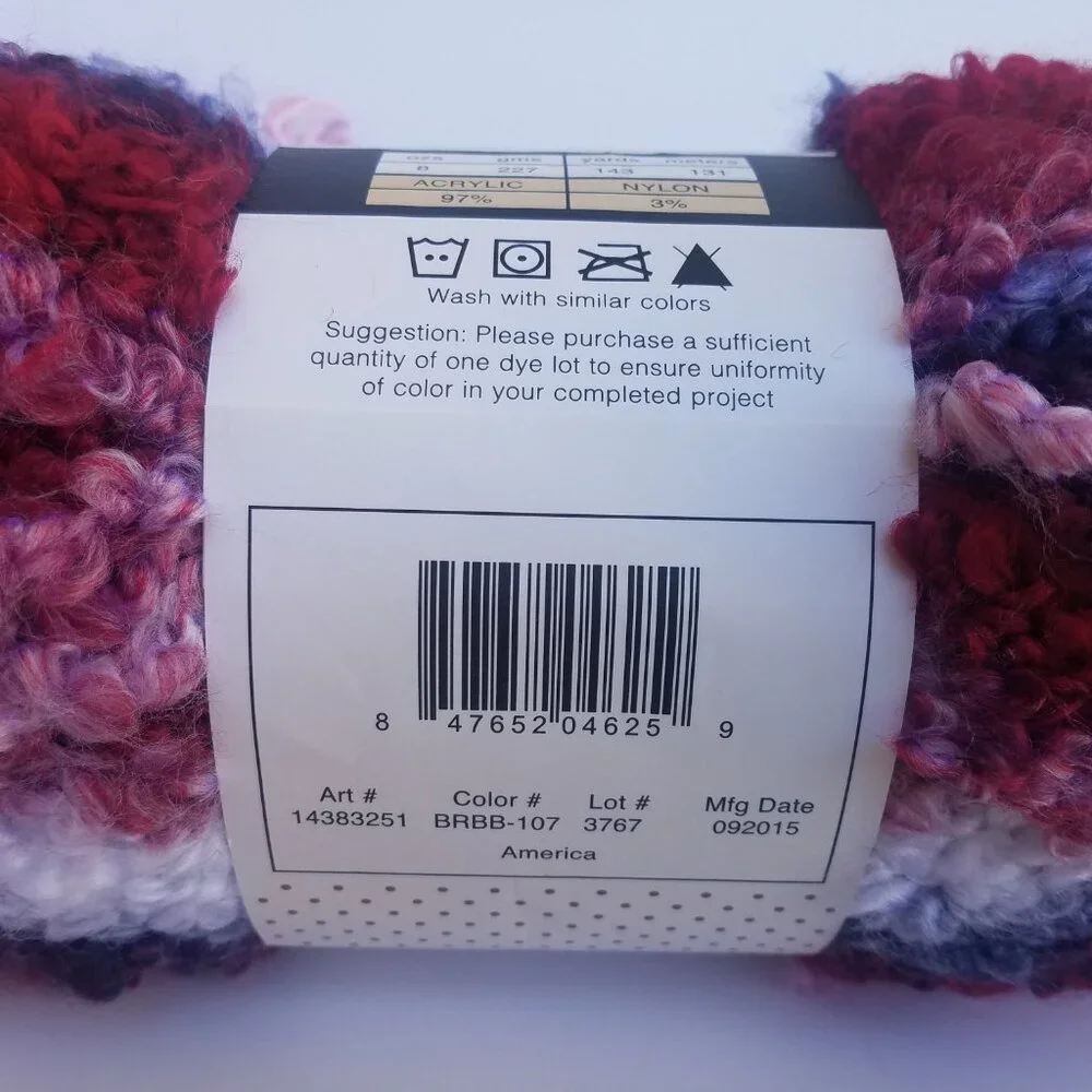 Buttercream Luxe Craft Rainbow Boucle Bulky America 1 of 2 discontinued yarn 8oz